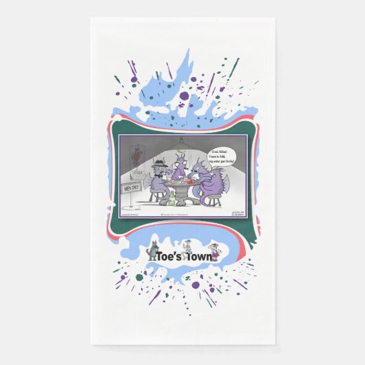 Heben, Falten oder erweitern | Wortspiel Gast Serviette (Vorderseite)
