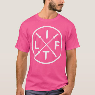 Heben Fitness Gewicht Barbells Crossed Circle T-Shirt
