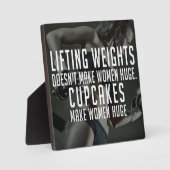 Heben gegen Cupcakes machen Frauen riesig - Funny  Fotoplatte (Vorderseite)