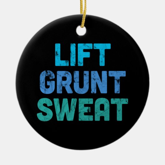 Heben Grunt Sweat Bodybuilder Gym-Übung Keramik Ornament (Vorne)