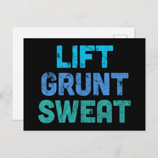 Heben Grunt Sweat Bodybuilder Gym-Übung Postkarte (Vorne/Hinten)
