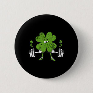 Heben Shamrock St Patricks Day Fitness Fitnessstud Button