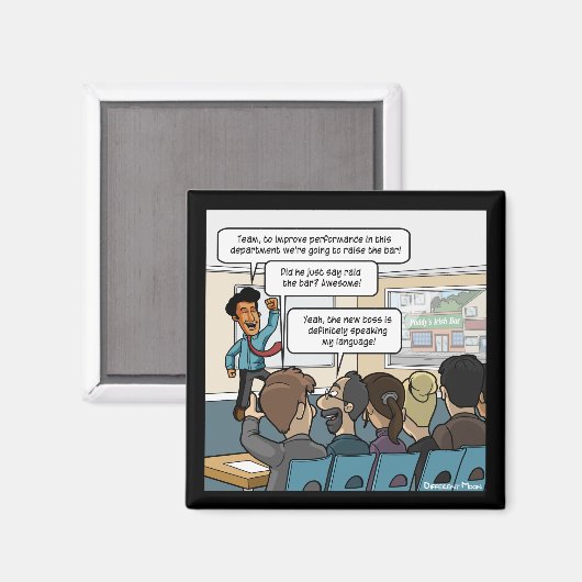 Heben Sie das Bar Funny Square Magnet (Vorderseite/Rückseite)