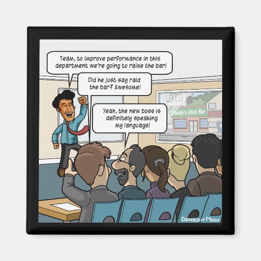 Heben Sie das Bar Funny Square Magnet (Vorne)