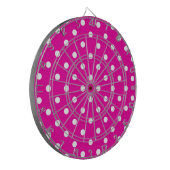 HEBEN SIE DAS DOT Hot Pink Polka Dot Dart Board. Dartscheibe (Vorderseite Links)