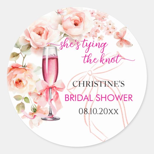 Heben Sie das Glas, das sie das Brautparty des Kno Runder Aufkleber (Vorderseite)