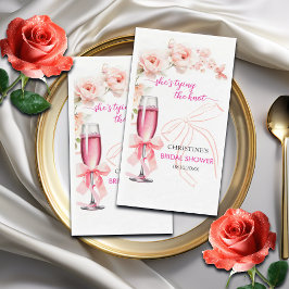 Heben Sie das Glas, das sie das Brautparty des Kno Serviette