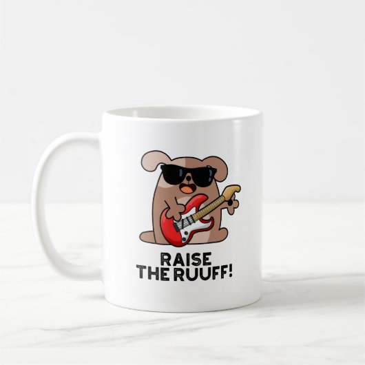 Heben Sie den Ruuf Funny Dog Pub Kaffeetasse (Links)