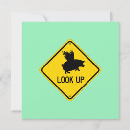 Heben Sie die Augen für Schweine, die eine Flugkar Mitteilungskarte