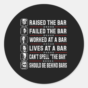 Heben Sie die Bar und Versagte die Bar Runder Aufkleber