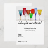"Heben Sie ein Glas" Einladung (Vorne/Hinten)