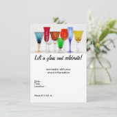 "Heben Sie ein Glas" Einladung (Stehend Vorderseite)