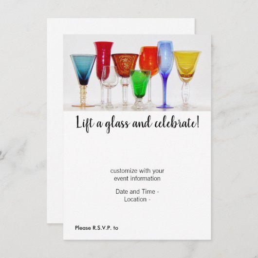 "Heben Sie ein Glas" Einladung (Vorne/Hinten)