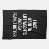 Heben Sie Gewichte an und essen Sie Erdnussbutter Küchentuch (Horizontal)