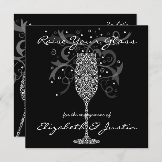 Heben Sie Ihre Einladung aus Glas an (Vorne/Hinten)