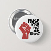 Heben Sie Ihre Faust an und widerstehen Sie Button (Vorne & Hinten)