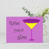 Heben Sie Ihre Glasscheidungs-Party Einladung an (Stehend Vorderseite)