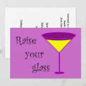 Heben Sie Ihre Glasscheidungs-Party Einladung an (Vorne/Hinten)