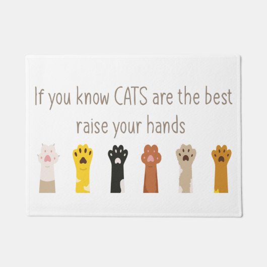 Heben Sie Ihre Hände Katzen sind das beste Fun-Zit Fußmatte (Vorderseite)