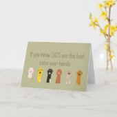 Heben Sie Ihre Hände Katzen sind die beste Fun Quo Karte (Gelbe Blume)