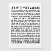 Heben Sie jede Stimme und singen Sie schwarzes Ges Magnetkarte (Vorderseite)