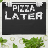 Heben Sie jetzt, Pizza-später - lustiges Handtuch (Gefaltet)