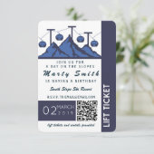 Heben Sie Karten-Ski-Einladung an Einladung (Stehend Vorderseite)