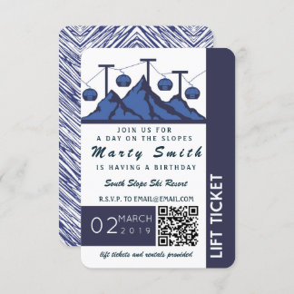 Heben Sie Karten-Ski-Einladung an Einladung