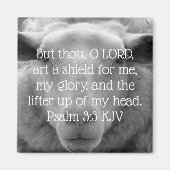 "Heben Sie meinen Kopf auf" Psalm 3:3 Hintergrund Magnet (Vorne)