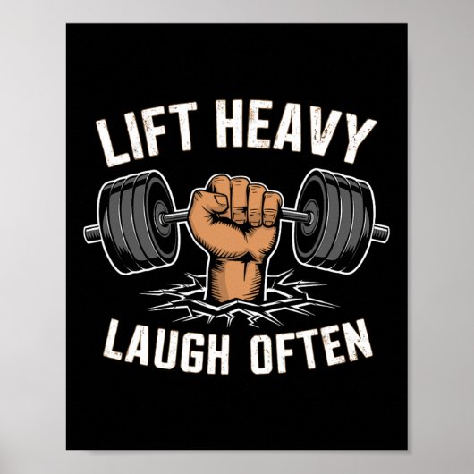 Heben Sie schwer, lachen Sie oft Gewichtheber Body Poster (Vorne)