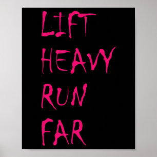 Heben Sie schwer, laufen Sie weit Hybrid-Sport-Fit Poster