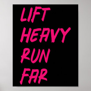 Heben Sie schwer, laufen Sie weit Hybrid-Sport-Fit Poster