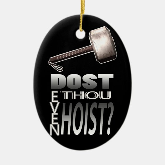 Heben Sie sogar an? Keramik Ornament (Vorne)