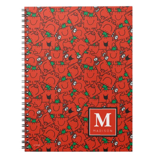 Heben von Gewichten rotes grünes Muster | Füge Dei Notizblock (Vorderseite)