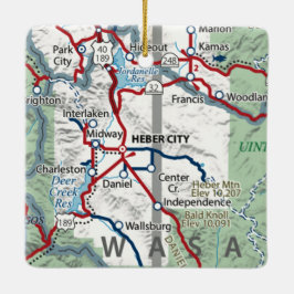 Heber City Utah Karte Keramikornament