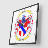 Hébert Familienwappenheirloom-Uhr Quadratische Wanduhr (Winkel)