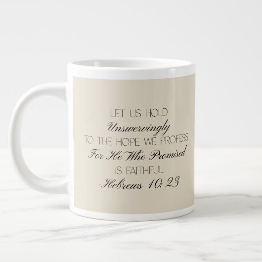 Hebräer 10:23 Hoffnung Bibelvers Tasse (Links)