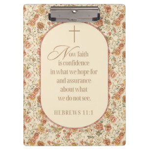 Hebräer 11:1 Glaube Schrift Vintage Floral Klemmbrett