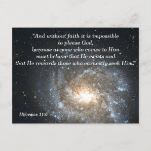Hebräer 11:6 Christlicher Bibelvers-Speicherkarte Postkarte