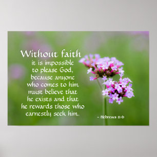 Hebräer 11:6 Er belohnt diejenigen, die Ihn suchen Poster
