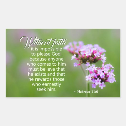 Hebräer 11:6 Er belohnt diejenigen, die Ihn suchen Rechteckiger Aufkleber (Vorderseite)