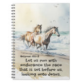 Hebräer 12 1-2 Ließ uns Laufen mit der Ausdauerbib Notizblock (Vorderseite)