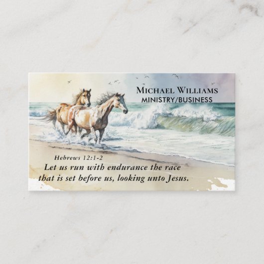 Hebräer 12 1-2 Ließ uns Laufen mit der Ausdauerbib Visitenkarte (Vorderseite)
