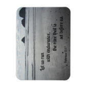 Hebräer 12:1 Ließ uns mit Ausdauer zu laufen... Magnet (Vertikal)