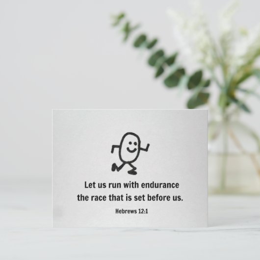 Hebräer 12:1 Ließ uns mit Ausdauer zu laufen... Postkarte (Stehend Vorderseite)