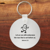 Hebräer 12:1 Ließ uns mit Ausdauer zu laufen... Schlüsselanhänger (Vorderseite)