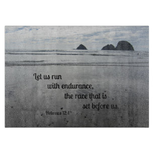 Hebräer 12:1 Ließ uns mit Ausdauer zu laufen... Schneidebrett