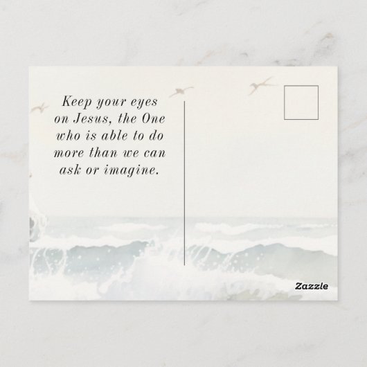 Hebräer 12:1 Ließ uns mit dem Ausdauerbibelpferd z Postkarte (Rückseite)