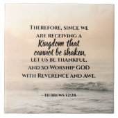 Hebräer 12:28 Ein Königreich, das nicht erschütter Fliese (Vorderseite)