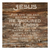 Hebräer 12:2 Bibelverse verzweifeltes Holz Jesus